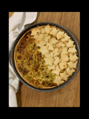 Una torta salata e delle foto fuori&nbsp;tempo